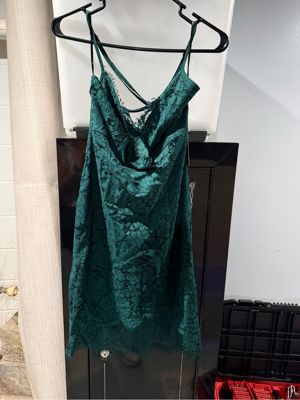 Lulu's Emerald Green Lace Midi Slip Dress